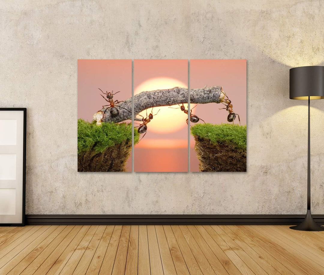 islandburner Bild auf Leinwand Team Ameisen Arbeiten Beim Bau Einer Brücke Bilder Wandbilder Poster