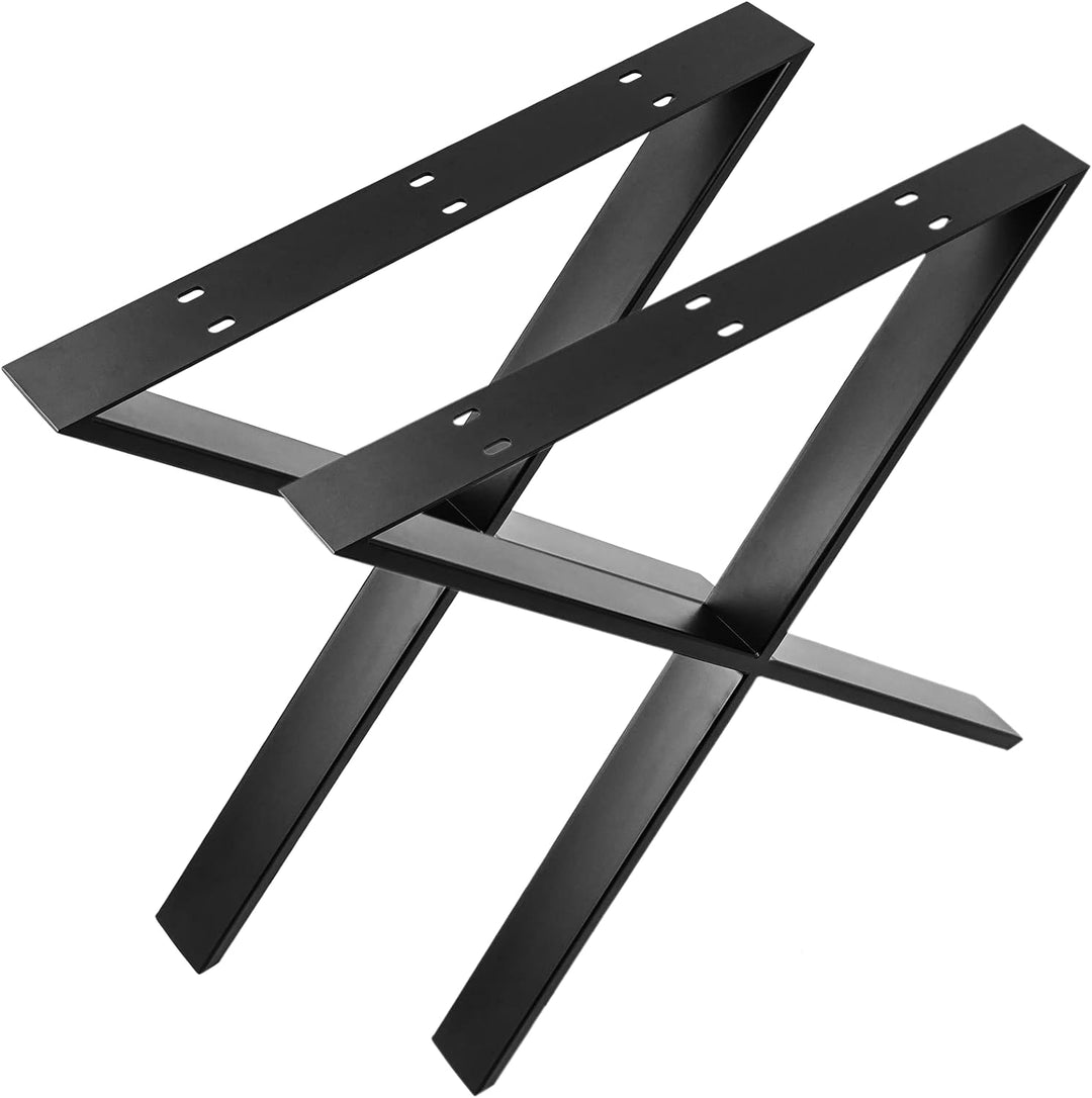 PrimeMatik - Tischbeine in 'X' aus Stahl 680 x 80 x 710 mm 2-Pack