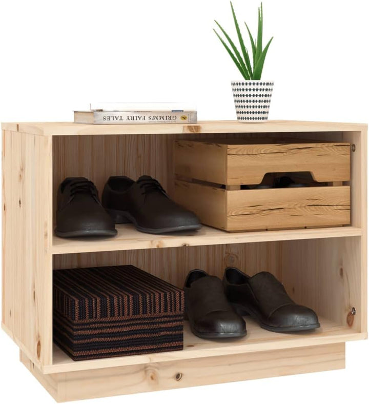 FIRBNUS Schuhregal 60x34x45 cm Massivholz Kiefer Schuhaufbewahrung Schuhorganizer Schuhschrank Holz