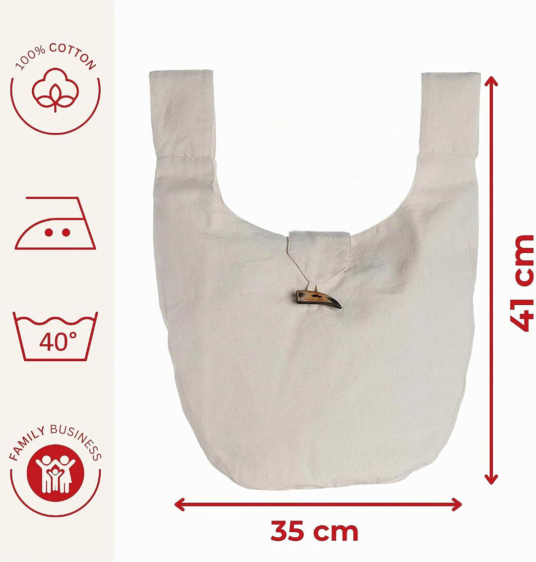 Mittelalter-Tasche Gürteltasche Baumwolle Modell: Egil Beige, Beige
