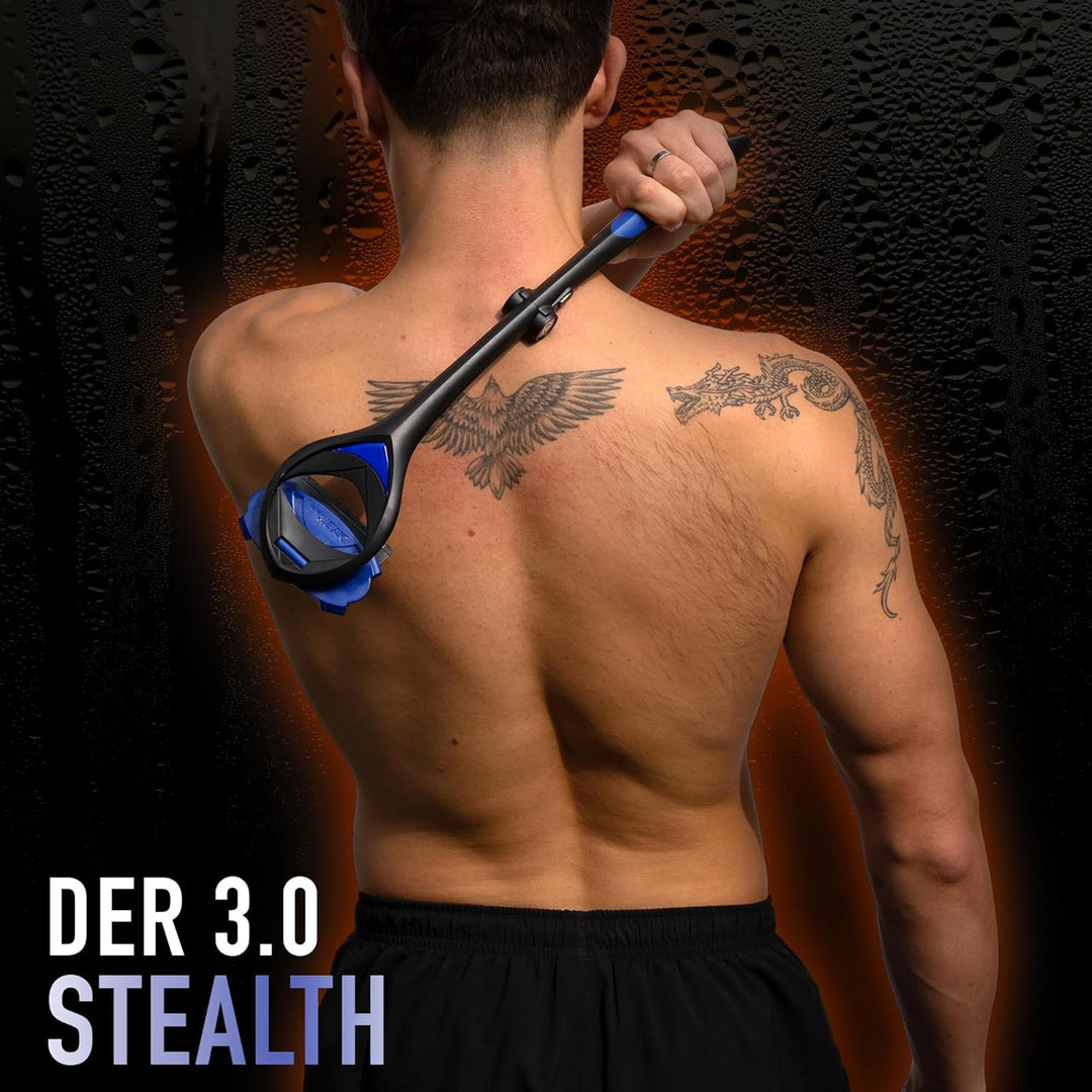 BakBlade 3.0 Stealth – Rückenrasierer für Herren, Extra Langer, Ergonomischer Griff für eine Gründli