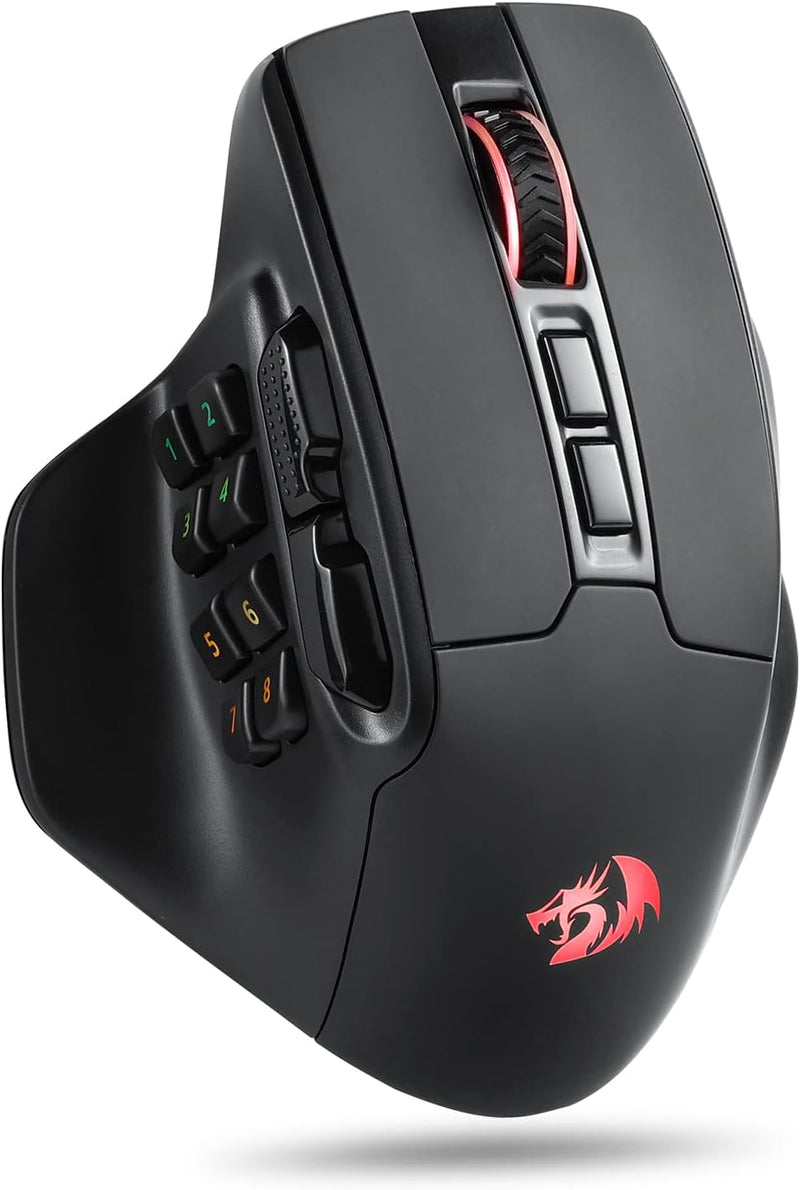 Redragon M811 Pro Wireless MMO Gaming Maus, 15 Programmierbare Tasten, RGB-Gamer-Maus, 10 Seitlichen