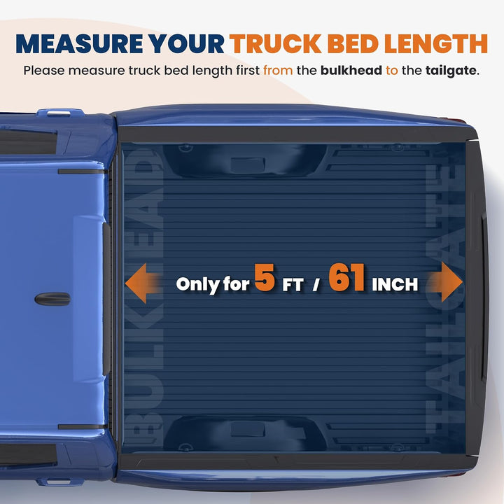KUIPERAUTO Soft Tri Truck Bed Tonneau Cover Compatible for 2005–2015 Toyota Tacoma 1.5 m 152 cm Falt