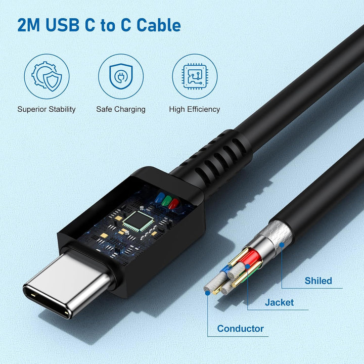 USB C Ladegerät, Schnellladegerät Samsung 25w mit 2M Kabel, Ladekabel USB C mit Netzteil,Typ C Schne