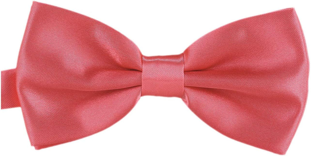 DonDon 10er Set Herren Fliege 12 x 6 cm gebunden und längenverstellbar Lachs, Lachs