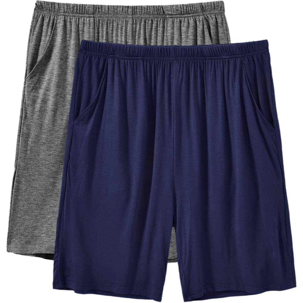 MoFiz Pyjamahose Herren Schlafanzughose Kurz Modal Schlafshorts Weit Loungewear M 2 Pack-05, M 2 Pac