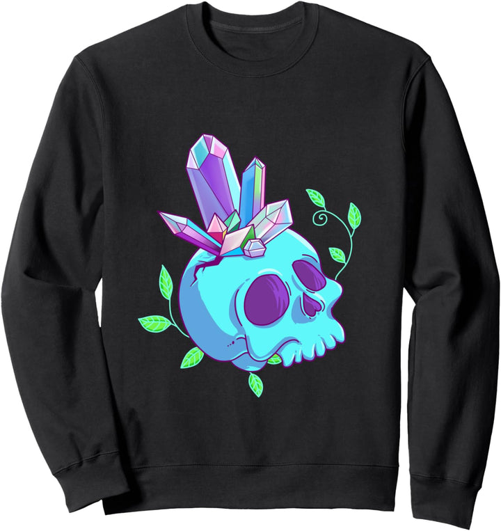 Schädel und Kristalle Goth Geschenk Sweatshirt