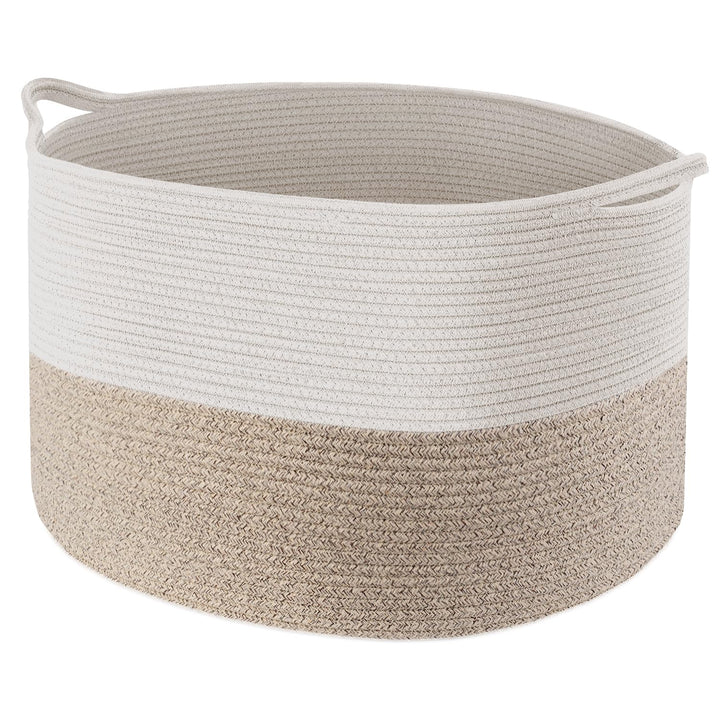 Maliton Aufbewahrungskorb für Wohnzimmer, Wäschekorb Geflochten aus Baumwollseil,Spielzeug Korb mit