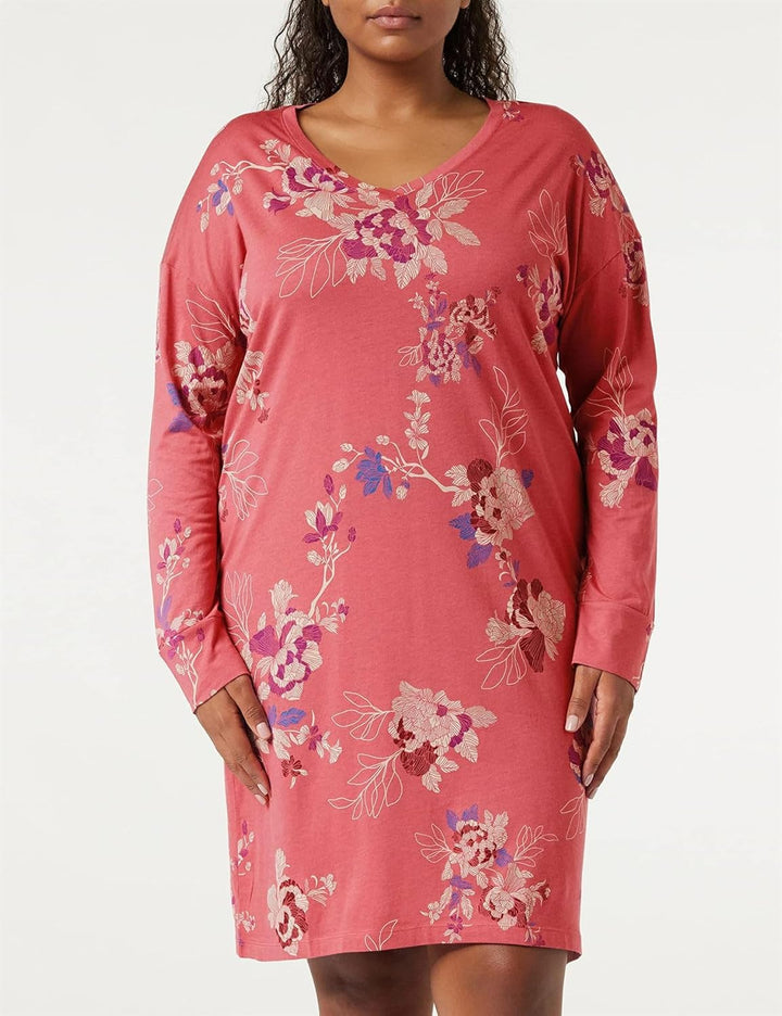 Triumph Damen Nightdresses NDK LSL 10 Co/Md Nachthemd 36 Pink - Dark Combination, 36 Pink - Dark Com