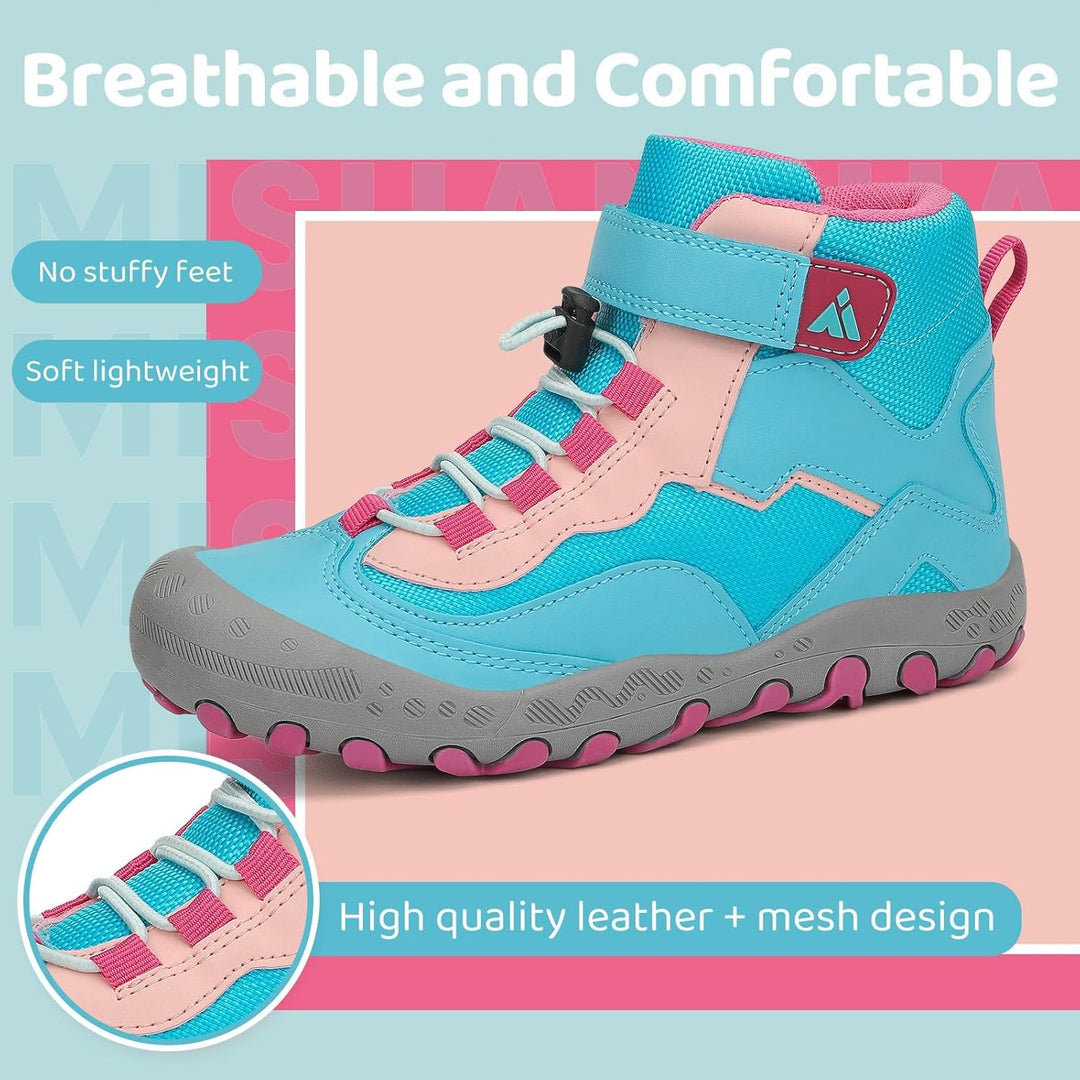 Mishansha Wanderschuhe Jungen Trekkingschuhe Mädchen rutschfest Outdoor Kinder Wanderstiefel 24-38 2