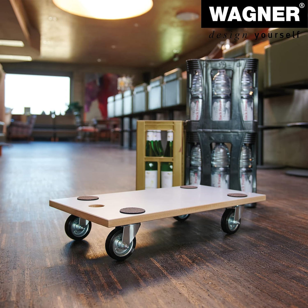 WAGNER Transportroller Transporthilfe I 57,5 x 30 x 11 cm, Tragkraft 250 kg I Möbelhund MDF mit Spez