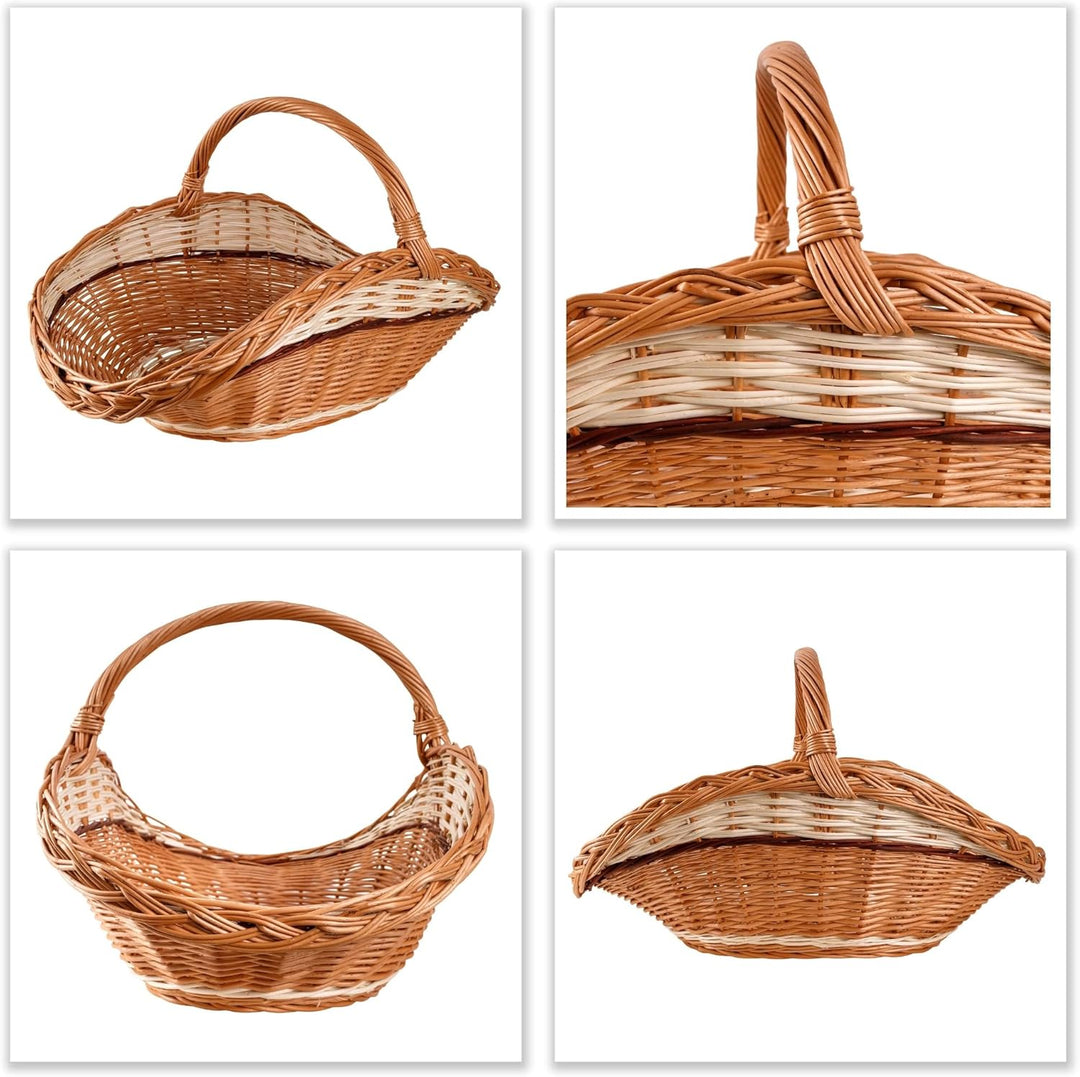 Creative Home Gross Holztrage Rattan Kaminholzkorb Kaminkorb Tragekorb | 67 x 41 x 43 cm | Aufbewahr
