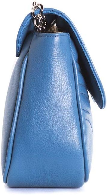 L’Intervalle Damen Coralie Stofftasche Blue Leather, Blue Leather