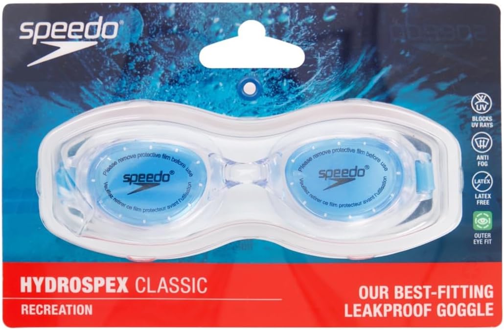 Speedo Hydrospex Unisex Erwachsene Schwimmbrille Classic hellblau, hellblau