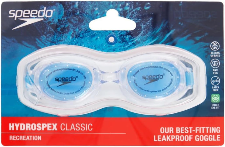 Speedo Hydrospex Unisex Erwachsene Schwimmbrille Classic hellblau, hellblau