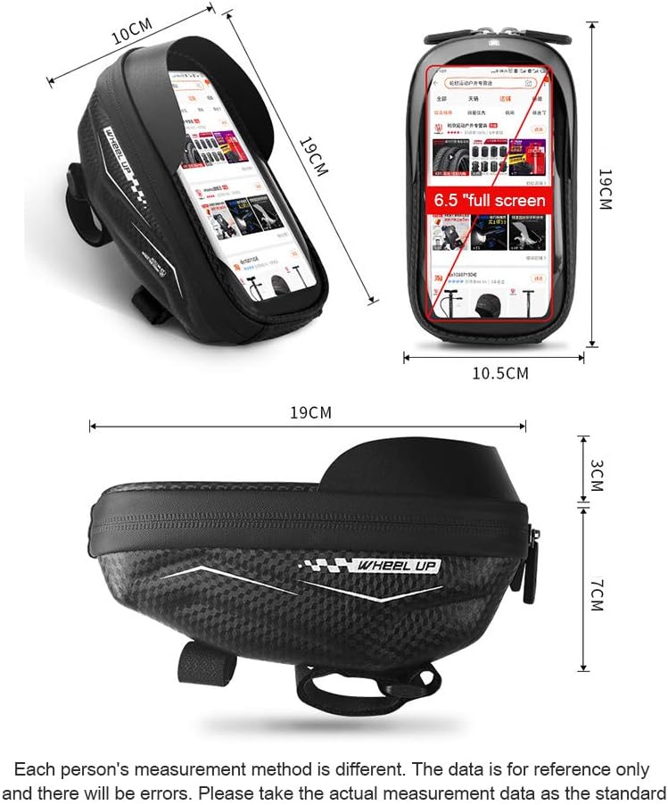 ,a Wheel Up MTB Fahrradtasche Touchscreen Radfahren Wasserdicht Front Tube Phone Case