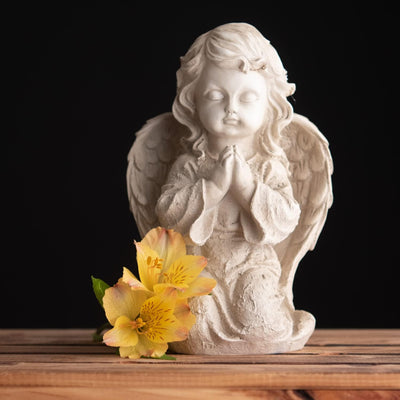 Engel Deko Figur Grabschmuck Engel für Grab Wetterfest Grabengel frostsicher Friedhof Deko Grabdekor