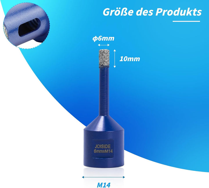 2 stücke Fliesenbohrer 6mm x M14 Diamantbohrer Glasbohrer Fliesen Diamant Feinsteinzeug Bohrer für K