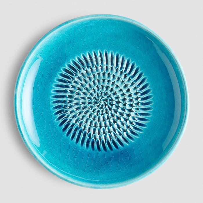 evergrate Geniales Duo: Tellerreibe + Dipschale Motiv Türkis mit 2 Küchenpinsel und 2 Rezepthefte, T