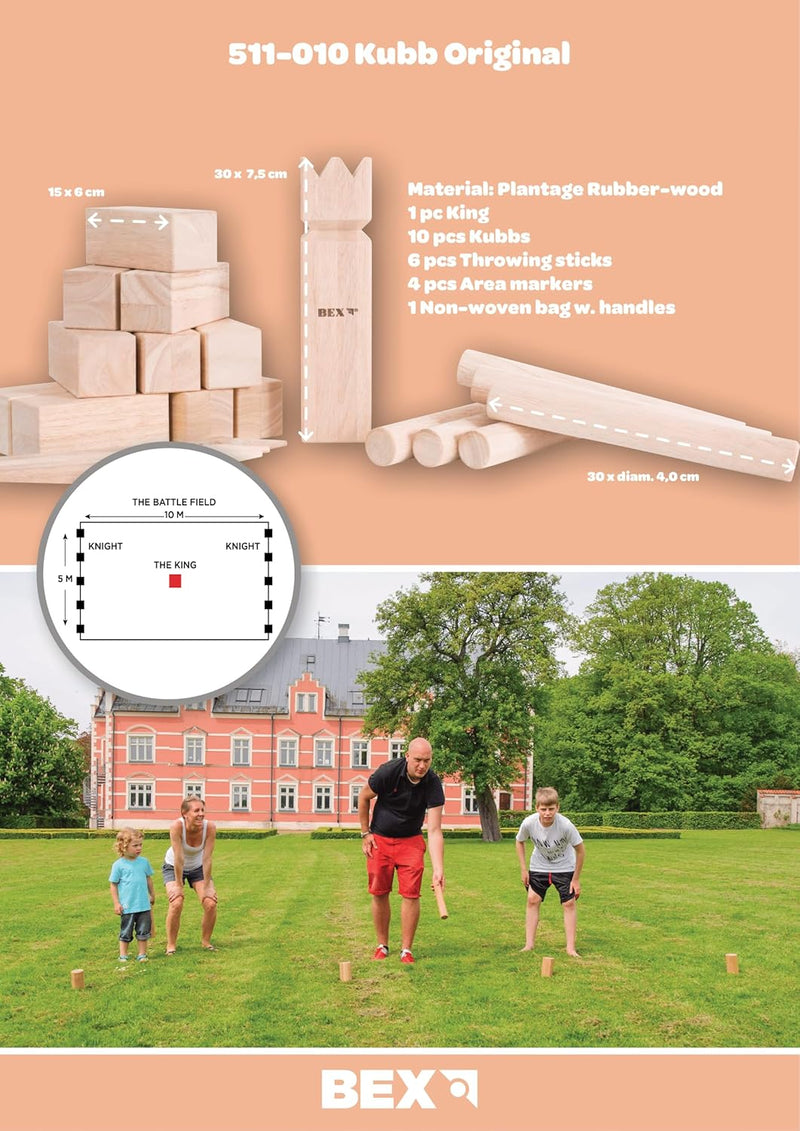 BEX - Kubb, Holz 21-teilig