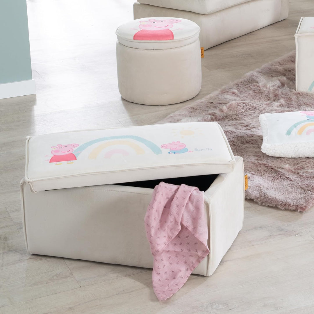 roba Kinderbank im Peppa Pig Design - Sitzhocker mit Stauraum für Jungen & Mädchen ab 18 Monaten - B