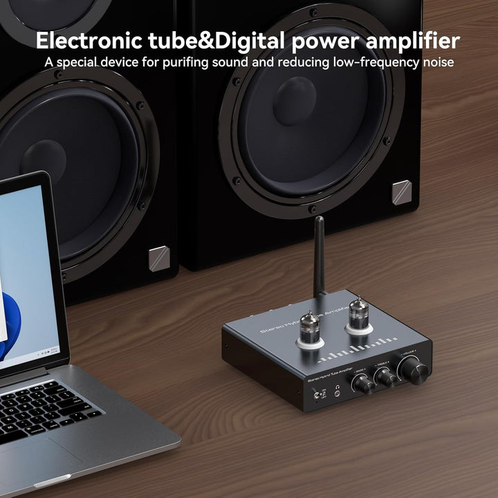 VEDINDUST Phono Vorverstärker Plattenspieler Röhrenverstärker Unterstützt 3 Lautsprecher HiFi Verstä