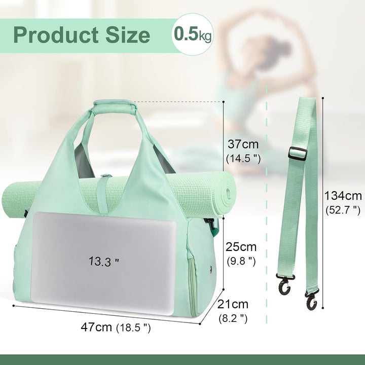 Sporttasche Damen Yogatasche Gross,Sporttasche Reisetasche mit Schuhfach,Wasserdicht Tragetasche für