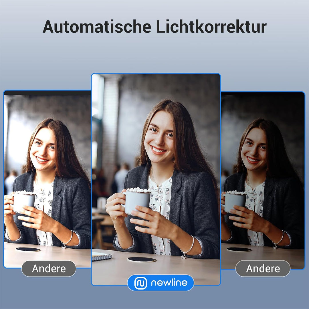 4k Webcam mit 2 Mikros & Metall Stativ, 1080p@60FPS, PDAF Autofokus in 1 Sekunde, Klar Stereo-Sound,