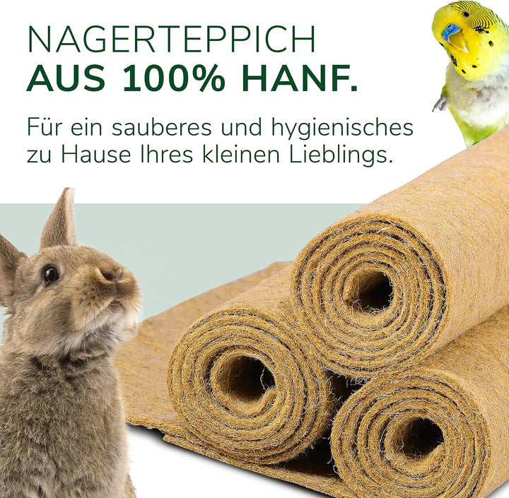 Natursache 3 Nagermatten aus 100% Hanf, 100 x 50cm – saugstark, staubfrei &amp; schützend I Hochwertige