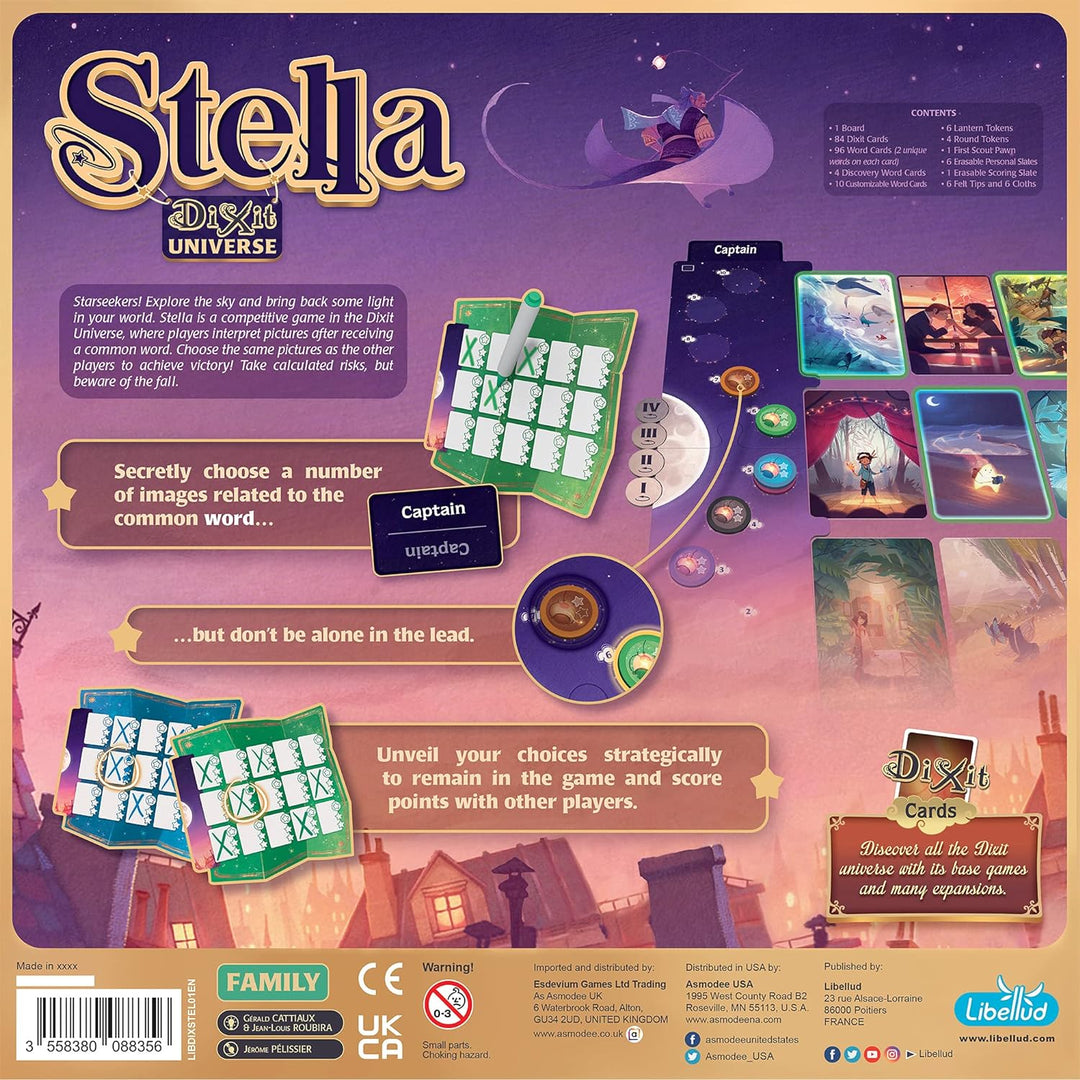 Libellud, Stella - Dixit Universe, Board Game, Ages 8+, 3-6 Players, 30 Minutes Playing Time, Variou