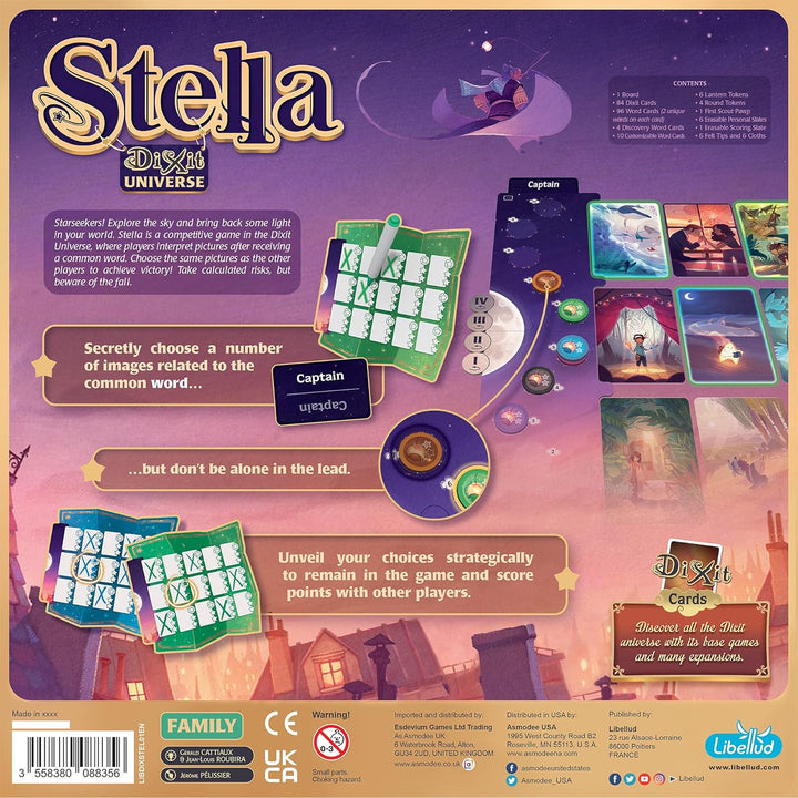 Libellud, Stella - Dixit Universe, Board Game, Ages 8+, 3-6 Players, 30 Minutes Playing Time, Variou