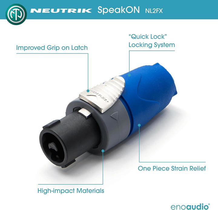 enoaudio Mogami 3082 High-End Lautsprecherkabel | Neutrik Gold XLR male - Speakon | HiFi, 3,0 m, 3,0