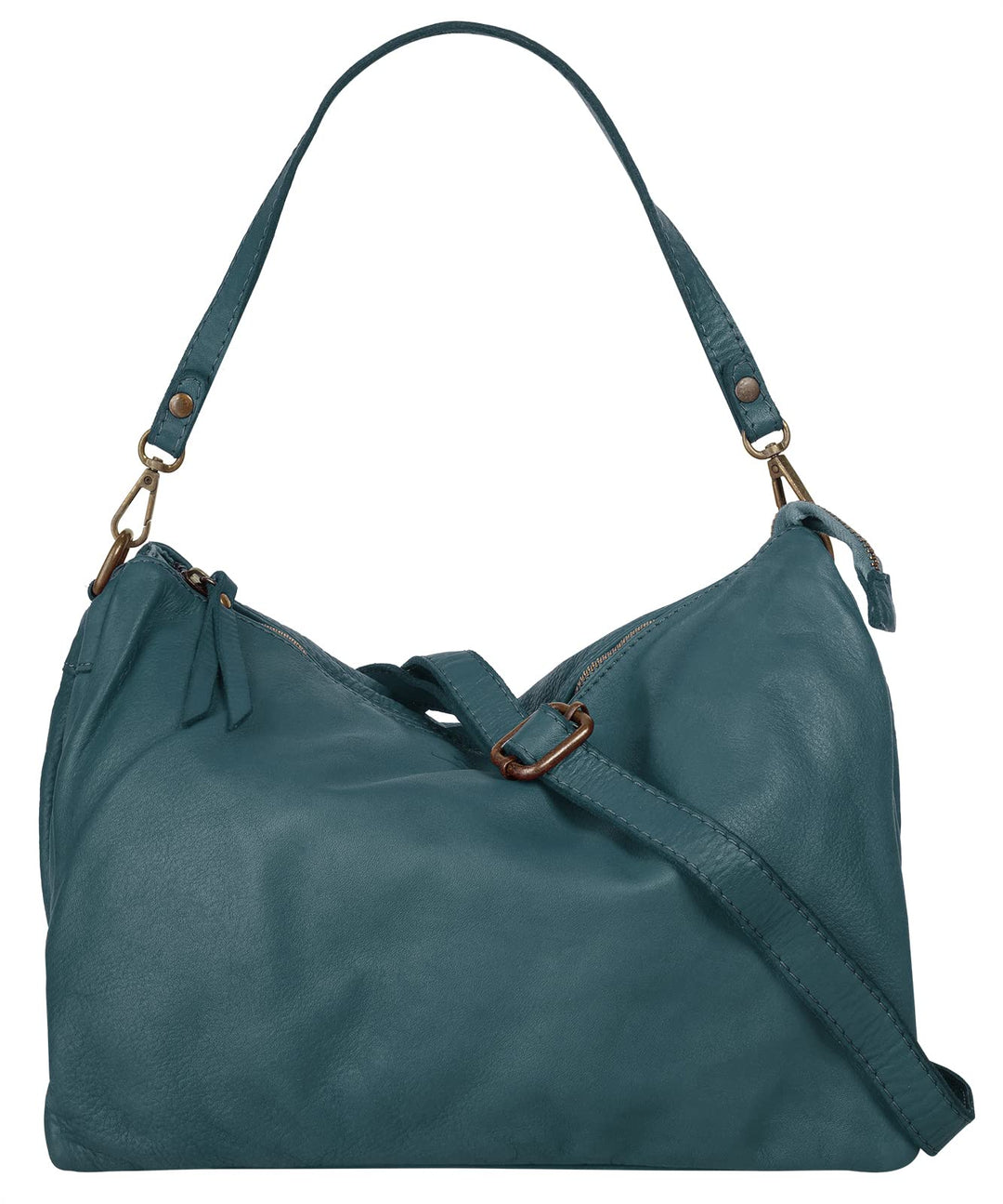 Samantha Look Umhängetasche echt Leder Damen - 021672 Blau, Blau