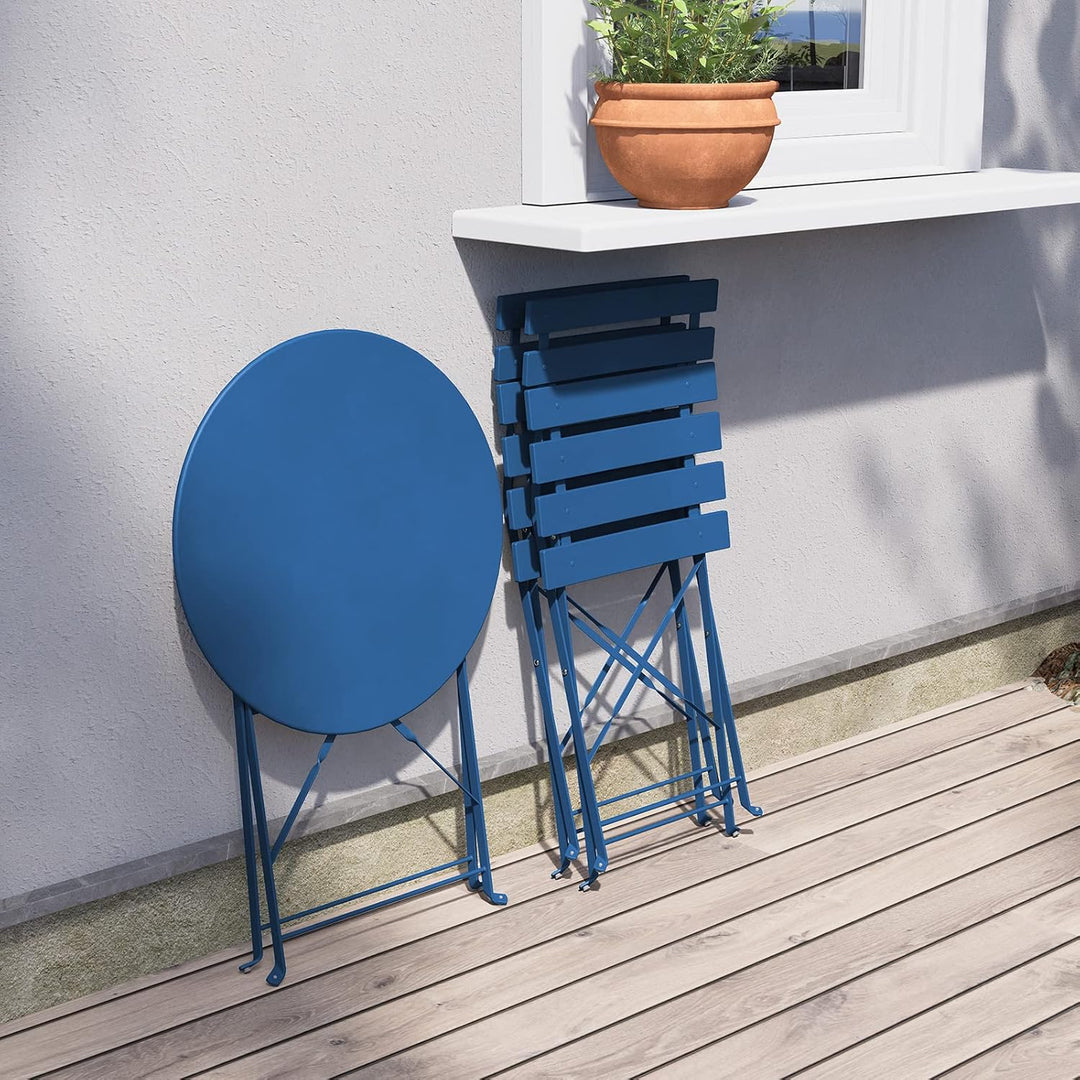 Grand patio Bistro Set 3 Stück, Balkonset, Sitzgruppe 2 Stühle und 1 Tisch, Premium Stahl, Klappbar,