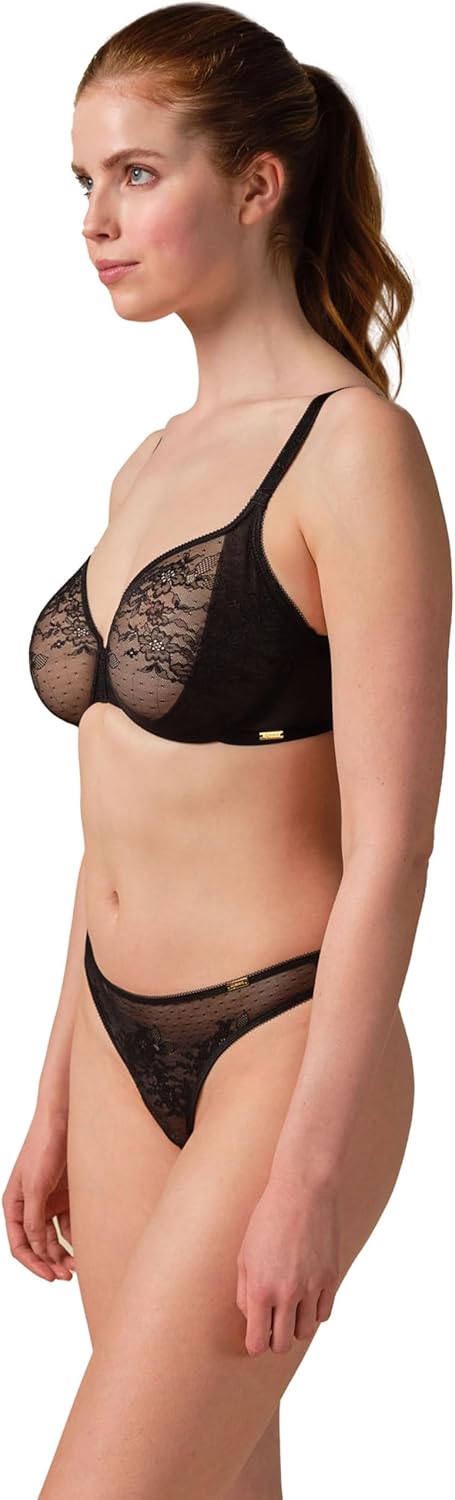 Gossard Damen Glossies Lace Sheer Bra BH, Undurchsichtige 70A Schwarz (Schwarz), 70A Schwarz (Schwar