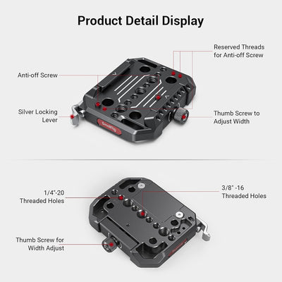 SMALLRIG Drop-in Camera Baseplate，Adapter für Manfrotto 501PL Style, Clamp mit Anti-Fall- und weiten