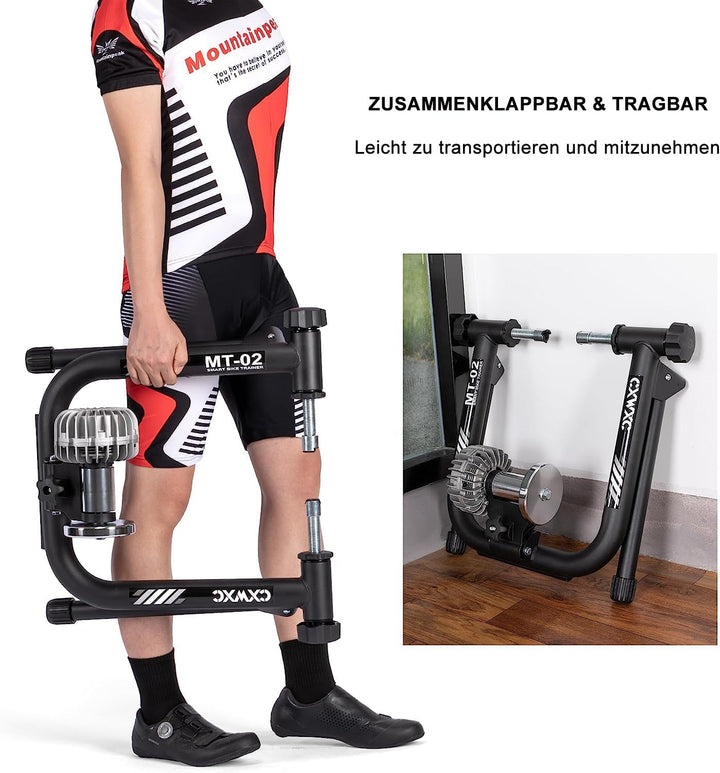 CXWXC Rollentrainer Fahrrad Drahtlos Bluetooth oder ANT Kompatibel mit Zwift app Fluid Fahrrad Rolle