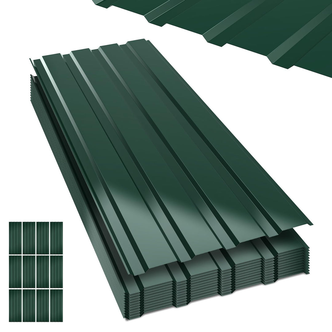 115 * 45cm=6 m² Trapezblech 12 Stück, Wellblechplatten für Dach 0,25 mm Stärke Verzinkte Stahldachpl