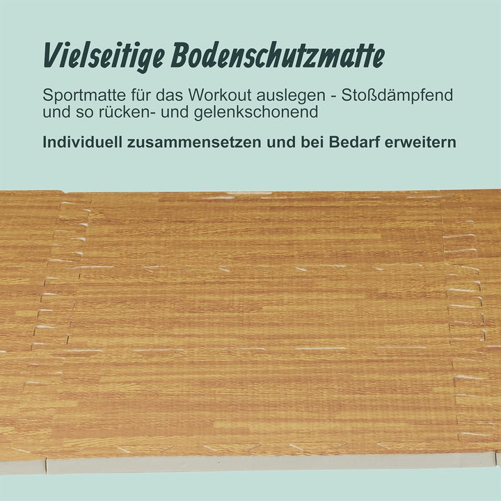 Relaxdays Bodenschutzmatte, 9 Puzzlematten f. Sport & Fitnessgeräte, 0,85 m², EVA Schaumstoff BPA-fr