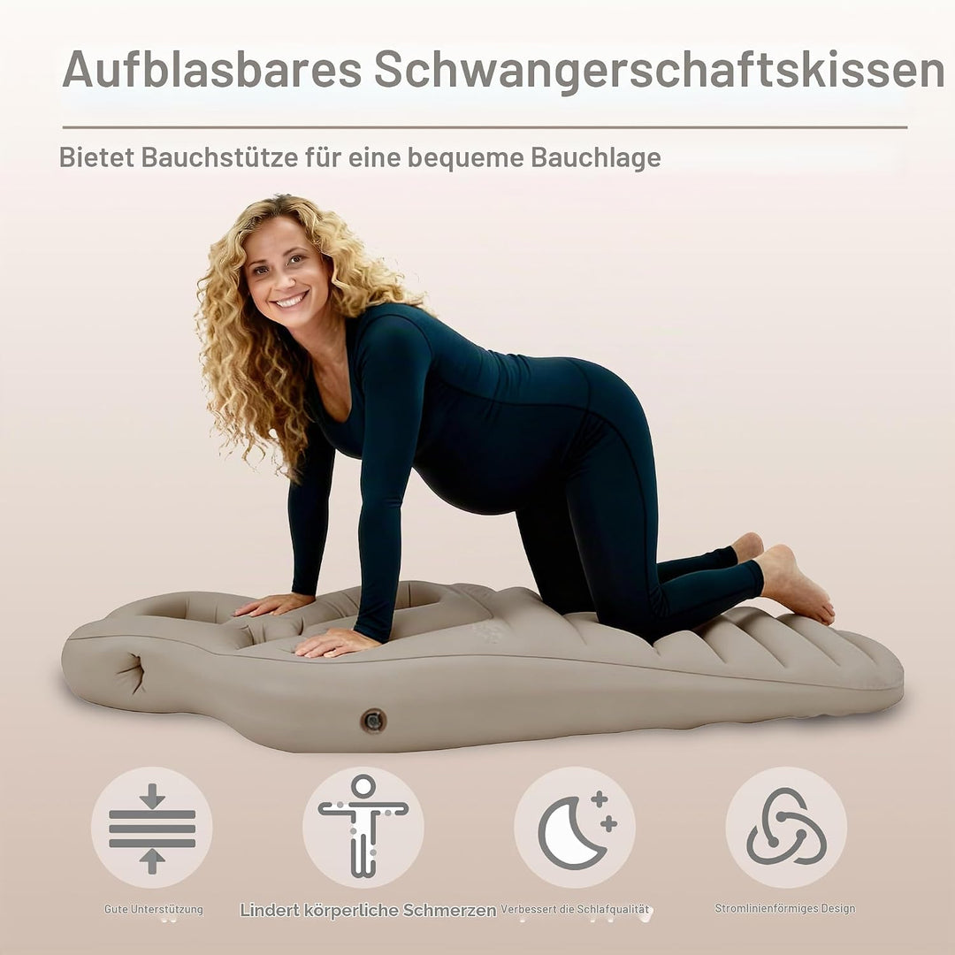 Aufblasbares Schwangerschaftskissen, perforierte PVC-Luftmatratze, Bauchliegematte, Ganzkörper-Schwa