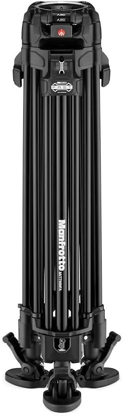 Manfrotto 504X Fluid-Videokopf mit Aluminium 645 Fast Twin Leg Videostativ, Kit mit Fast-Stativ und