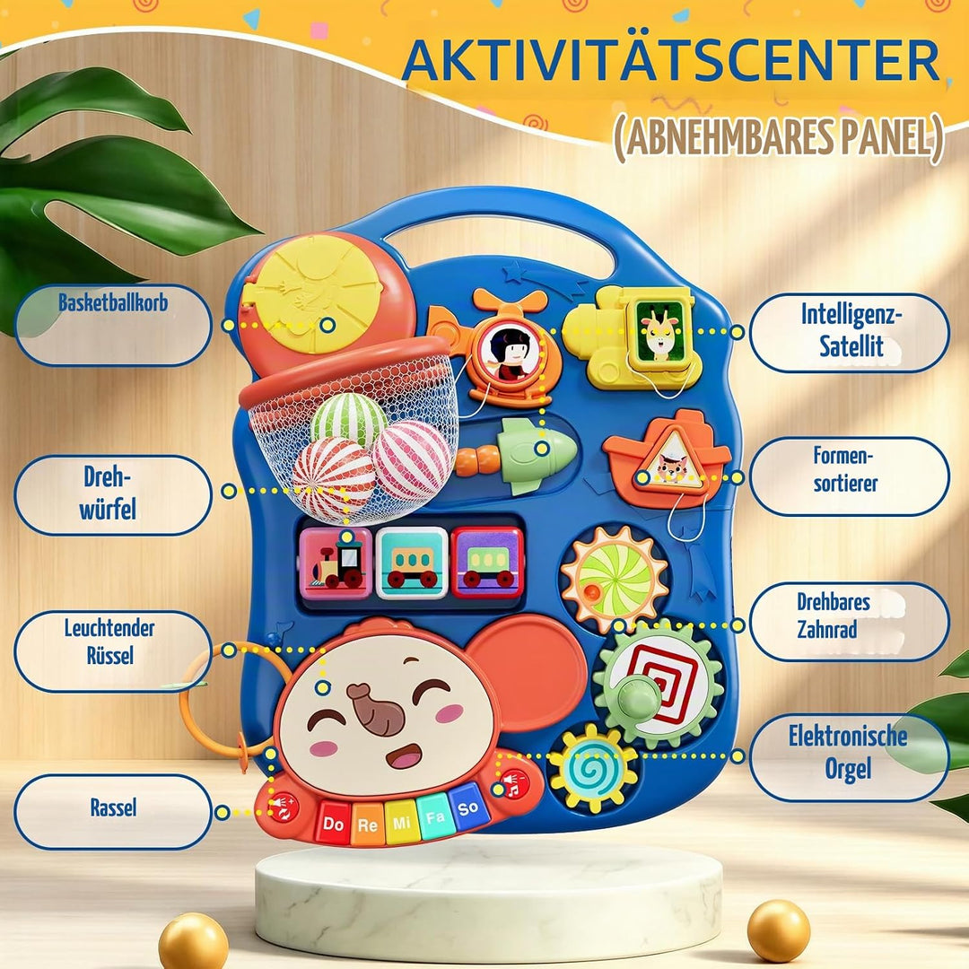 HYES 5 in 1 Lauflernwagen, Baby Spiel und Lauflernhilfe mit Musik und Abnehmbarem Spielboard, Laufwa