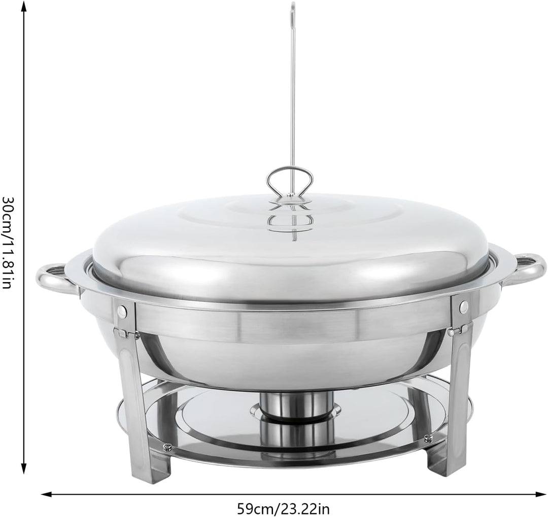 Chafing Dish 9L Edelstahl Speisenwärmer Buffet Warmhaltebehälter Silber | 410 Edelstahl poliert, 9L