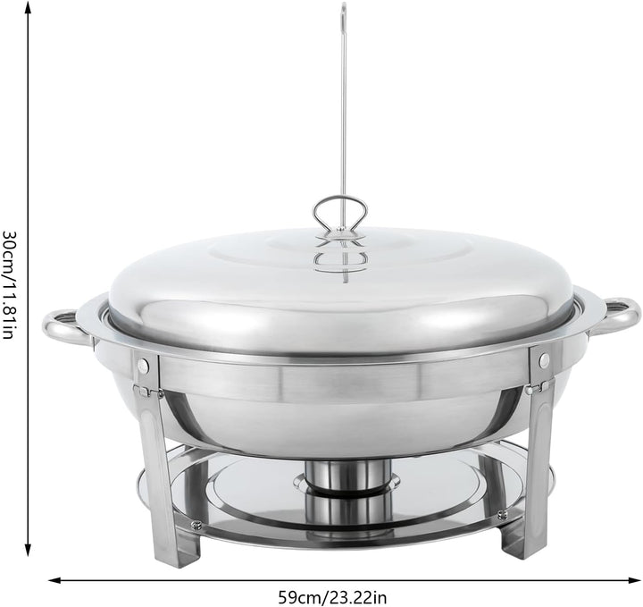 Chafing Dish 9L Edelstahl Speisenwärmer Buffet Warmhaltebehälter Silber | 410 Edelstahl poliert, 9L