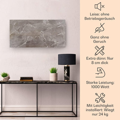 Klarstein 2-in-1 Infrarotheizung & Konvektor, Infrarotheizung mit Thermostat 700W, IP24-Infrarotheiz