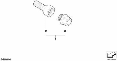 Original BMW Radsicherungsschrauben Felgenschlösser für viele BMW Fahrzeugmodelle mit M12 x 1,5