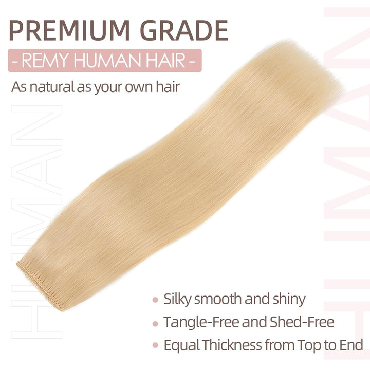 Extensions Echthaar mit transparenter Schnur, Silk-co Wire in ExtensionsPlatinblond 75g, Secrets Hai