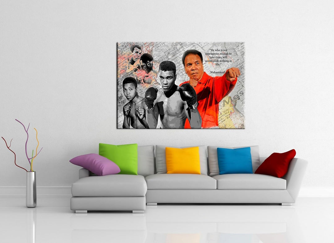 Julia-Art Leinwandbilder - Muhammad Ali Boxer Aller Zeiten Bild 1 teilig - 80 mal 60 cm Leinwand auf