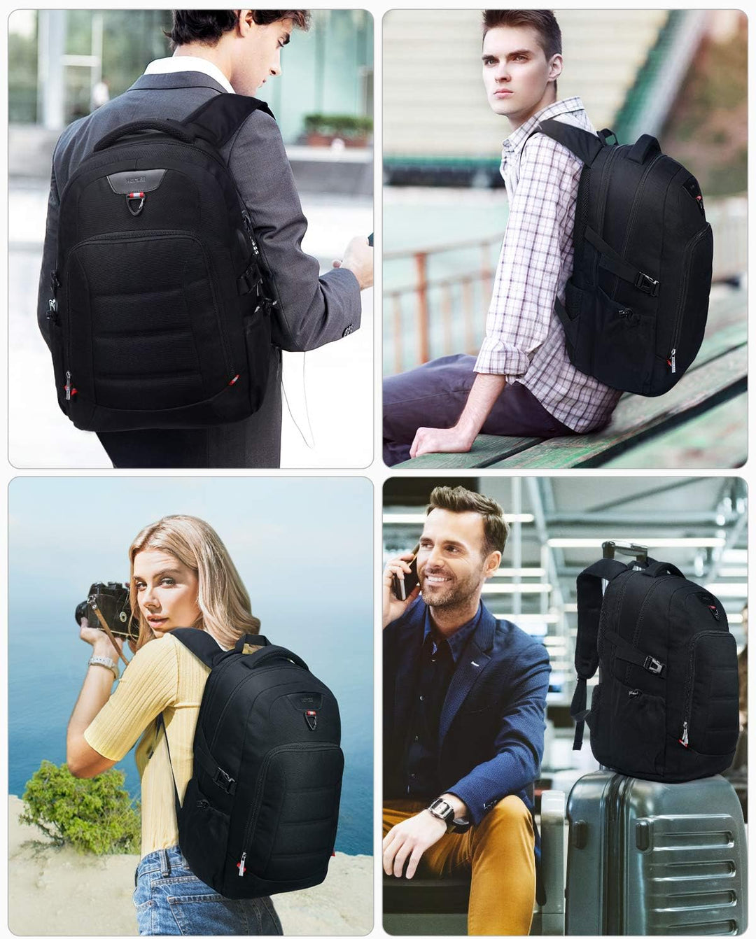 HOMIEE Laptop Rucksack Herren 17 Zoll, Laptoprucksack Laptop Backpack Men Business Gross Rucksack Ar