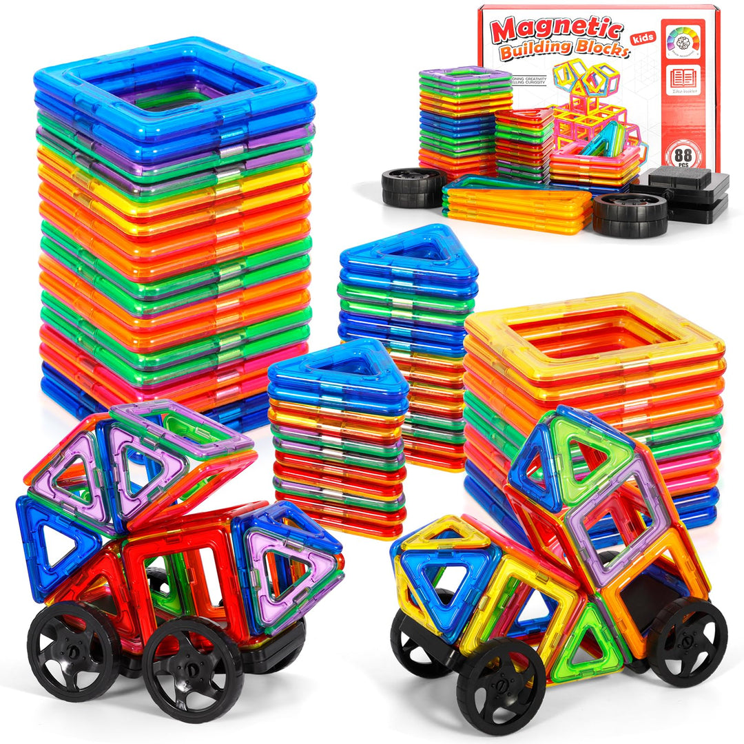 88Pcs Magnetische Bausteine Spielzeug, Magnetisches Bauspielzeug, Puzzle Baustein Spielzeug, Magneti
